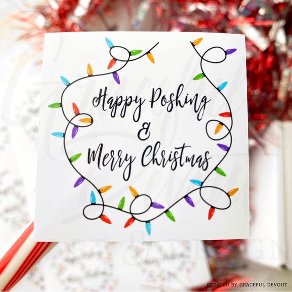 🎄Happy Poshing & Merry Christmas - 2" (inches) (96ct.)  [GD31-96] - Picture 2 of 5